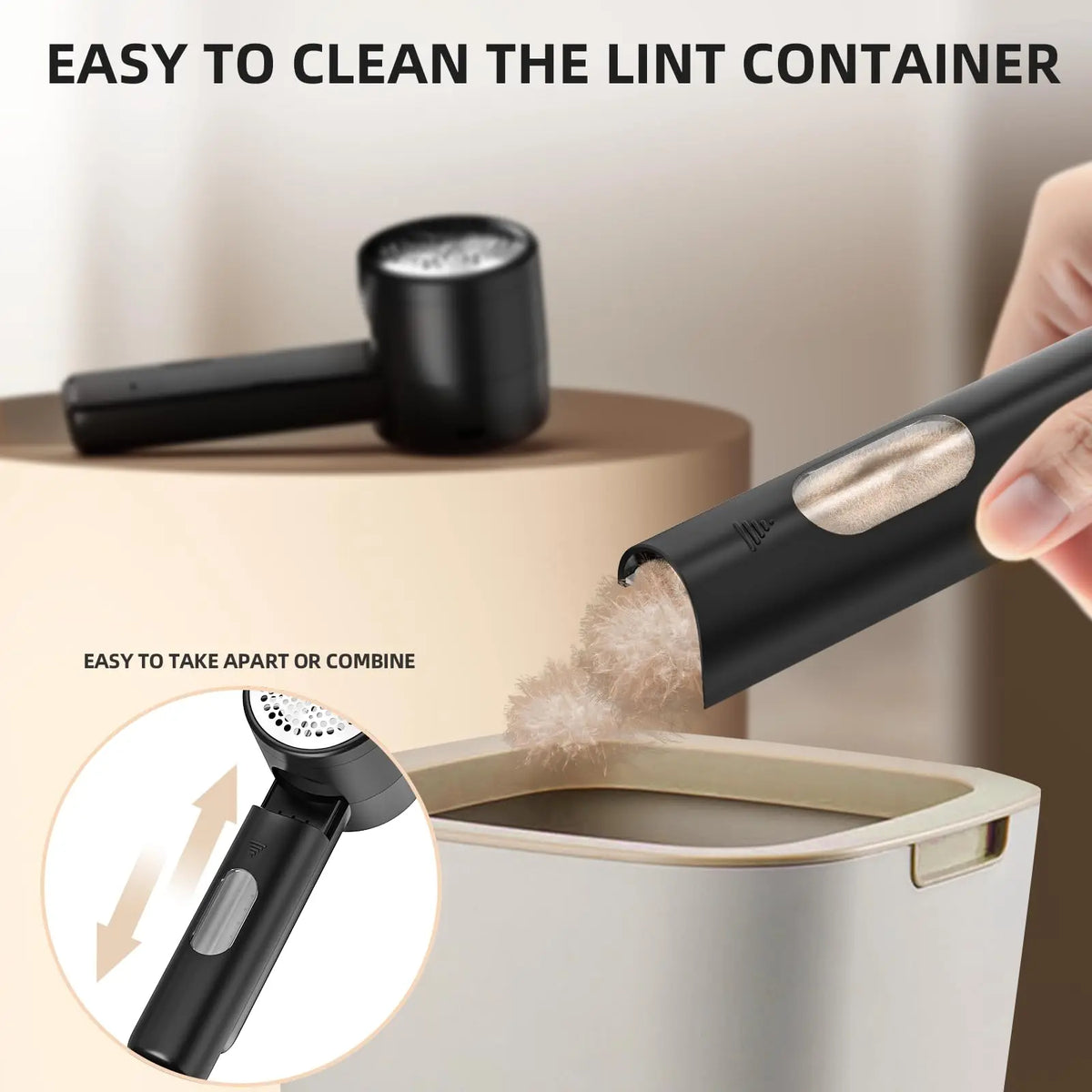 Household Fabric Shaver Lint Remover Tool, Rechargeable Electric ABS Sweater Defuzzer with 3 Speeds, 6-Blade Cutter, LED Display, Charger for Clothing, Couch, Blankets