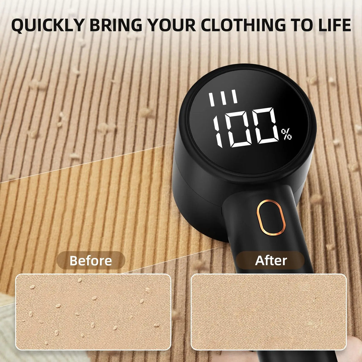 Household Fabric Shaver Lint Remover Tool, Rechargeable Electric ABS Sweater Defuzzer with 3 Speeds, 6-Blade Cutter, LED Display, Charger for Clothing, Couch, Blankets